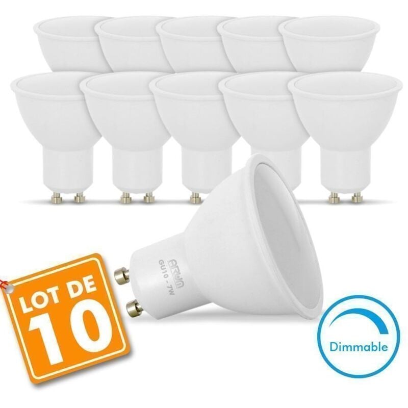 foto del prodotto eclairage design - set di 10 lampadine led per faretti gu10 7w eq. dimmerabile 60w temp rature de couleur bianco neutro 4000k