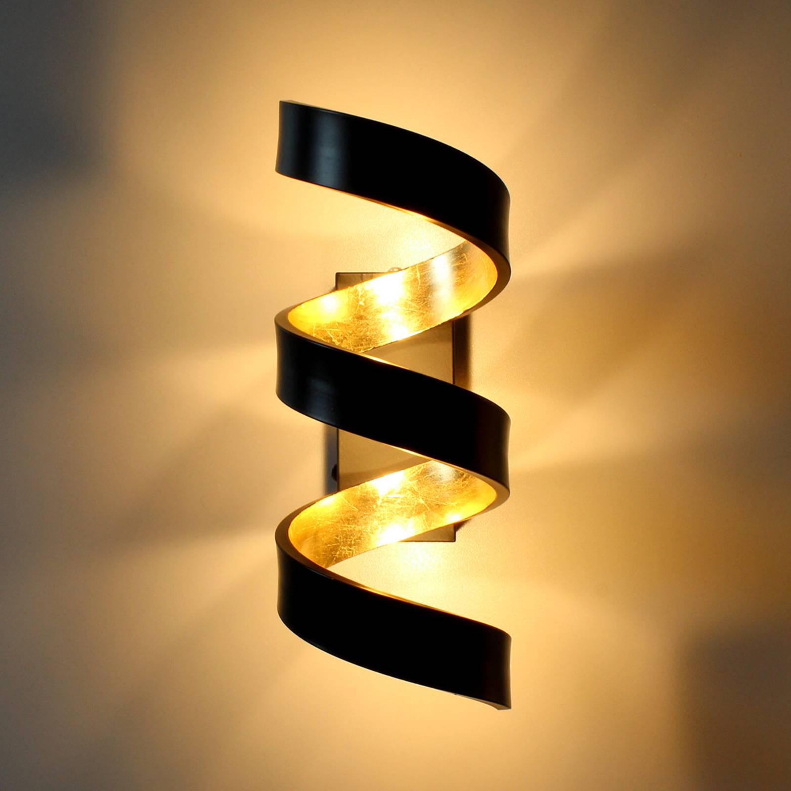 foto del prodotto eco-light applique a led helix, nero-oro, 26 cm