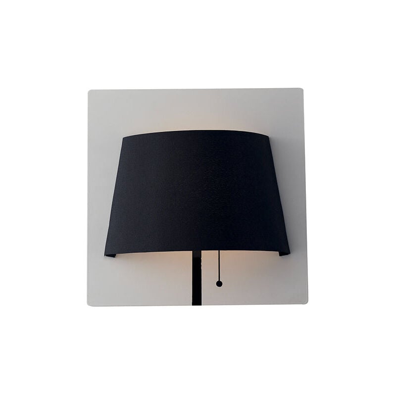 foto del prodotto eco-light - applique led wharol in metallo nero e paralume bianco 4000k (luce naturale)'