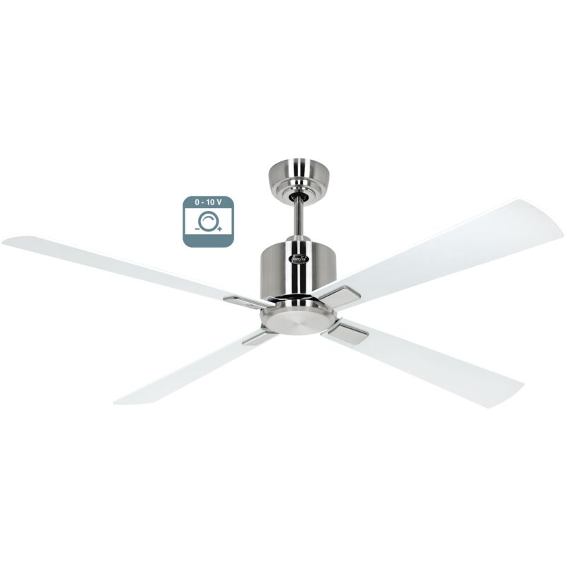 foto del prodotto eco neo iii 132, ventilatore senza luce corpo acciaio spazzolato,