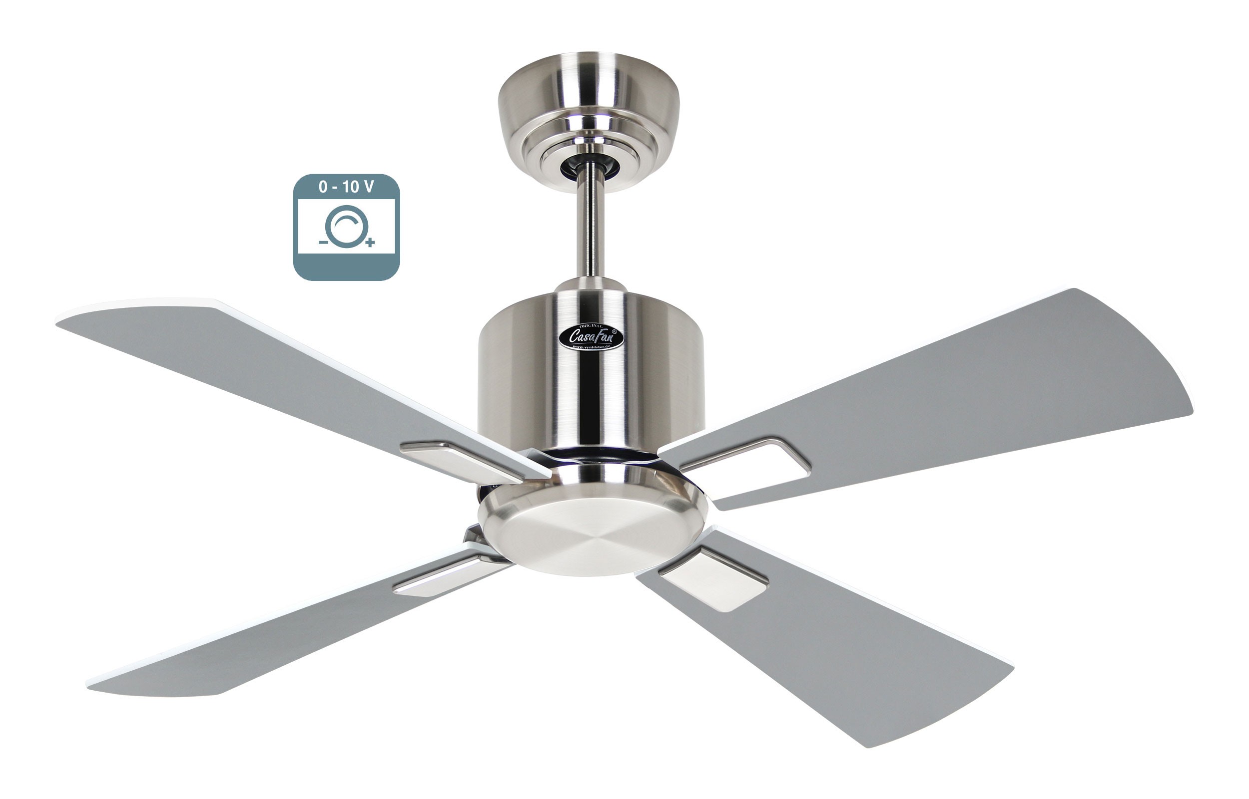 foto del prodotto eco neo iii 92, ventilatore senza luce corpo acciaio spazzolato,