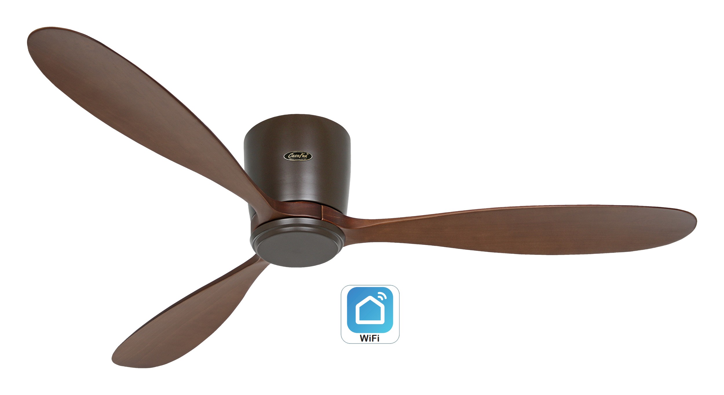 foto del prodotto eco plano wood 132, ventilatore wifi senza luce, casafan