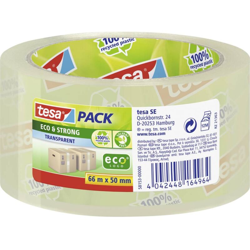 foto del prodotto eco strong 58153 00000 00 nastro da imballo pack trasparente l x l 66 m x 50 mm 1 pz. tesa