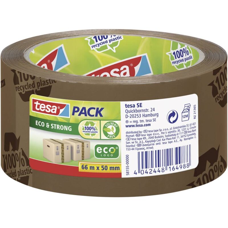 foto del prodotto eco strong 58155 00000 00 nastro da imballo pack marrone l x l 66 m x 50 mm 1 pz. tesa