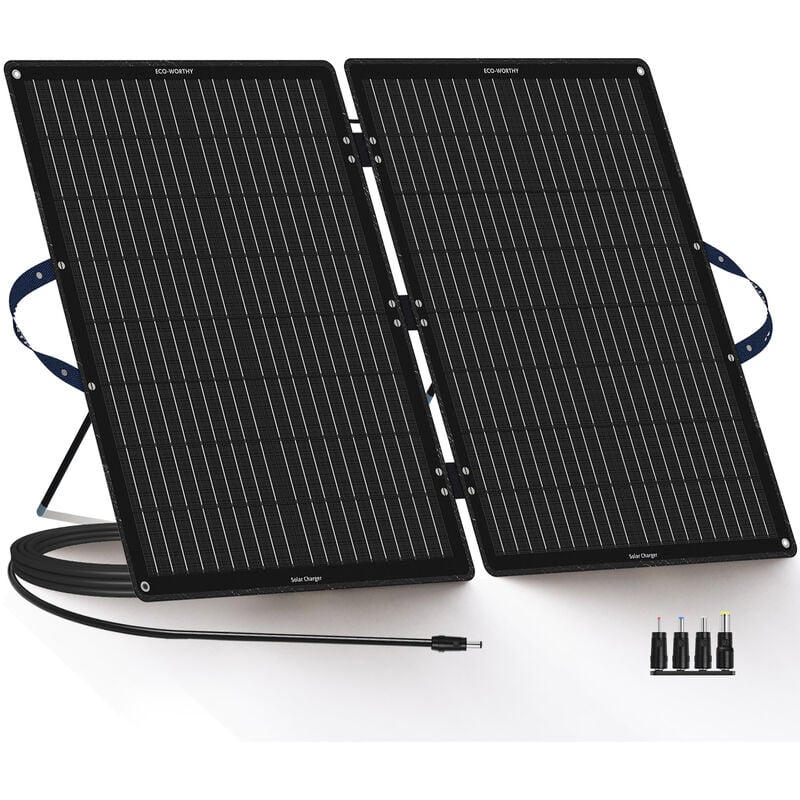 foto del prodotto eco worthy 100w pannello solare pieghevole con supporto regolabile per stazione di alimentazione camping motorhome caravan