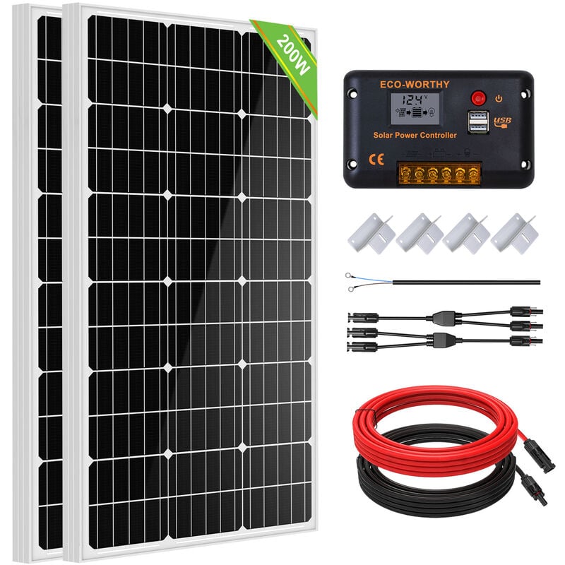 foto del prodotto eco worthy solarpanel solarmodul kit 12 volt 200 watt solarmodul f r wohnwagen boot nach hause