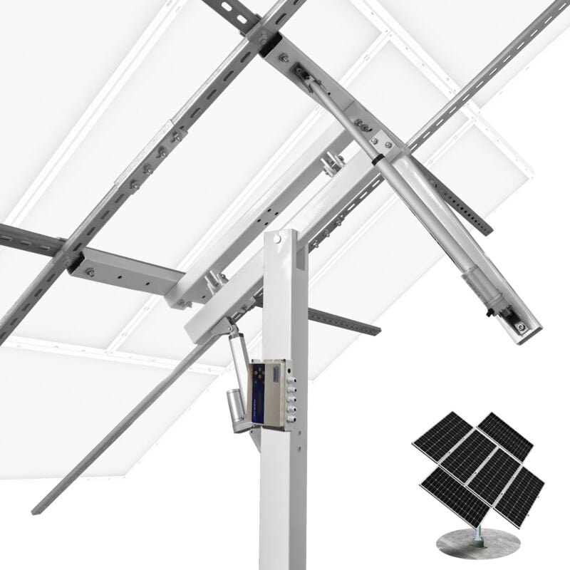 foto del prodotto eco worthy supporto pannello solare a due assi con sistema di tracciamento aumento del 40 della potenza con controller tracker, ideale per