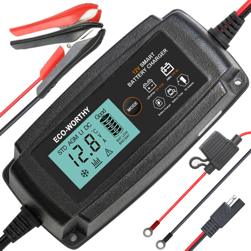 foto del prodotto eco worthy supporto per caricabatteria 5a 12v per motociclo per auto con batteria al piombo lifepo4