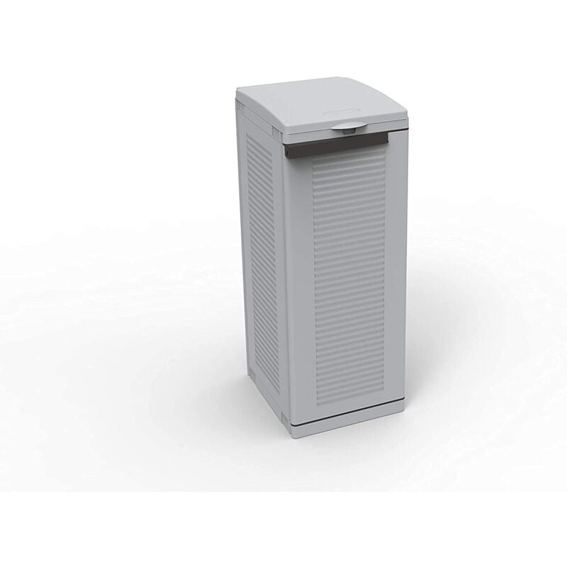 foto del prodotto ecocab 1, armadietto per la raccolta differenziata, pattumiera da interno ed esterno, in plastica, grigio, 34,5x39x88,7 terry