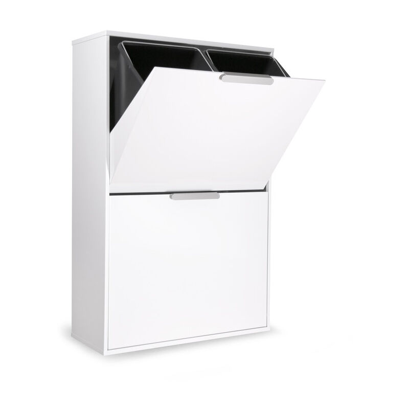 foto del prodotto ecoclas pattumiera per raccolta differenziata, mobile d acciaio per differenziata, bianco 4 secchi 4 x 17 l 68 l arregui