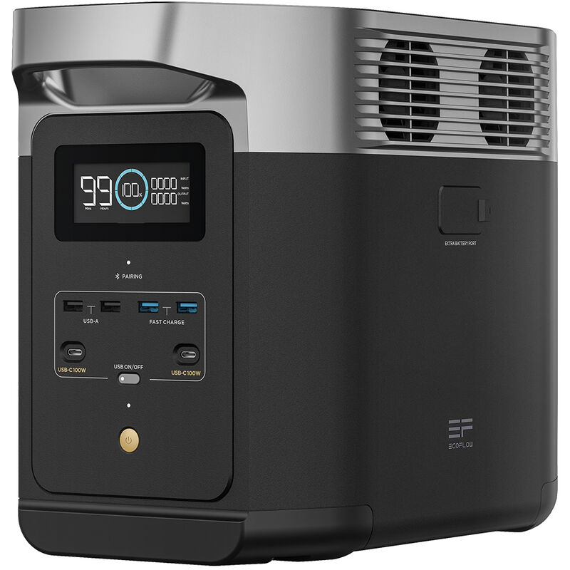 foto del prodotto ecoflow centrale elettrica portatile delta 2 con capacit espandibile da 1 a 3 kwh, batteria lfp, ricarica rapida, generatore solare per