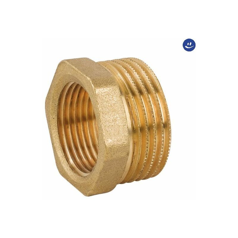 foto del prodotto ecolands raccordo di riduzione maschio femmina in ottone giallo serie c018 2x1 cavaletto