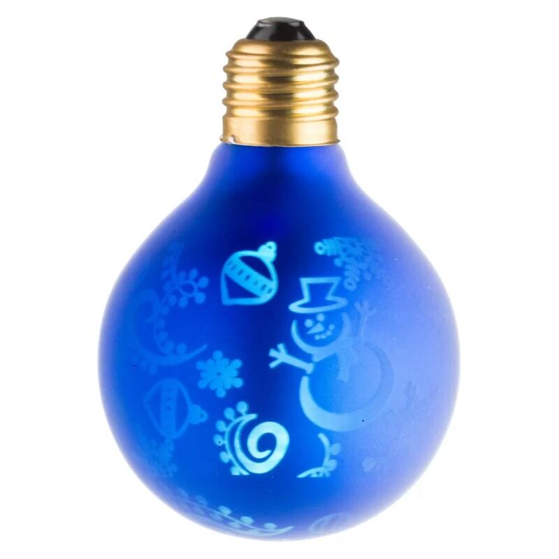 foto del prodotto ecolicht 30080130003 lampadina led e27 0,5w g80 360 decorativa pupazzo di neve blu