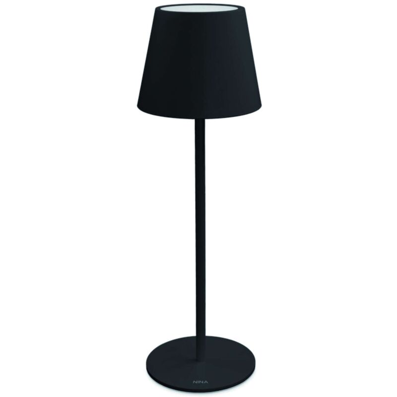 foto del prodotto ecolight lampada da tavolo a led nina ricaricabile 1,8 w 180 lumen 3.000k col. nero