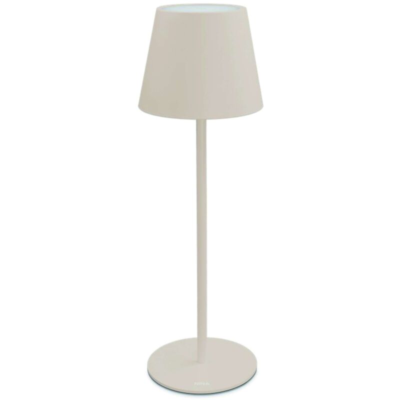foto del prodotto ecolight lampada da tavolo a led nina ricaricabile 1,8 w 180 lumen 3.000k col. sabbia