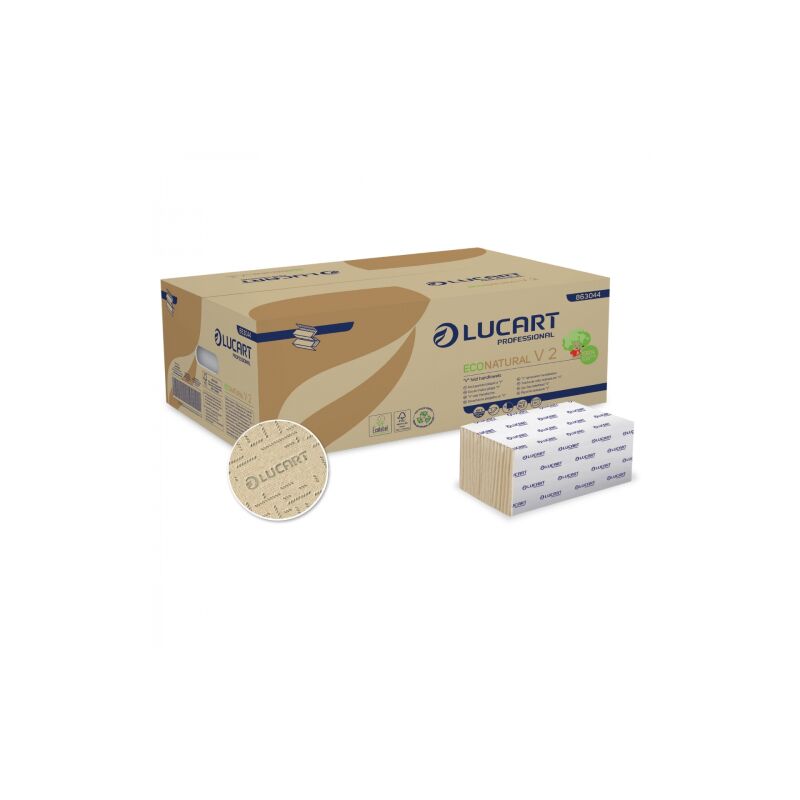 foto del prodotto econatural v2 pacco asciugamani piegati a v 190 strappi per 20 confezioni lucart