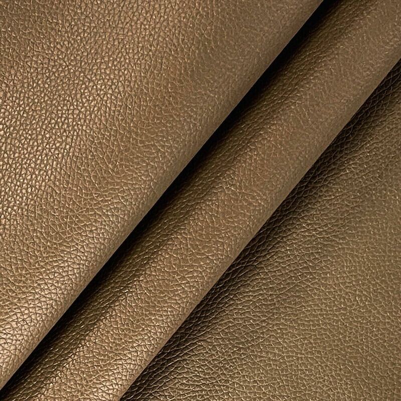 foto del prodotto ecopelle morbida lucida metallizzata tessuto similpelle rivestimento pelle sintetica bronzo 140x180 cm