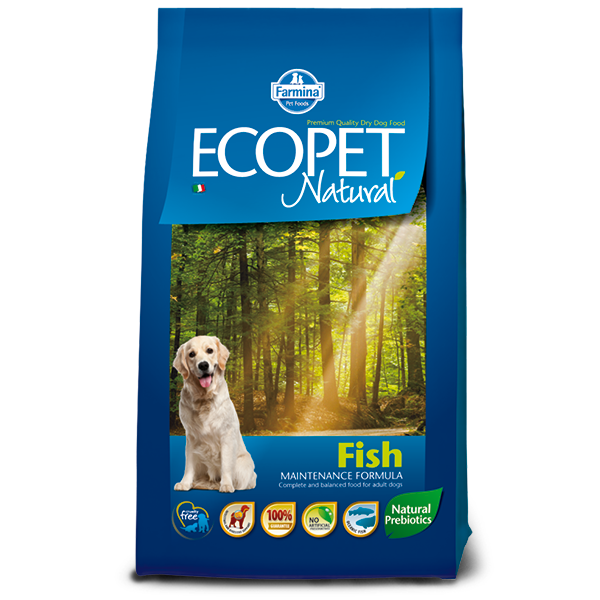 foto del prodotto ecopet natural pesce medium 12 kg croccantini per cani 1 ordine scegli lo sconto bzr5 bzr20 200 punti fedelt 