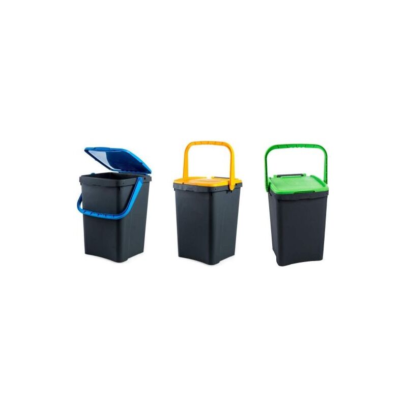 foto del prodotto ecoplast pattumiera per raccolta differenziata 50 lt, bidone spazzatura blu