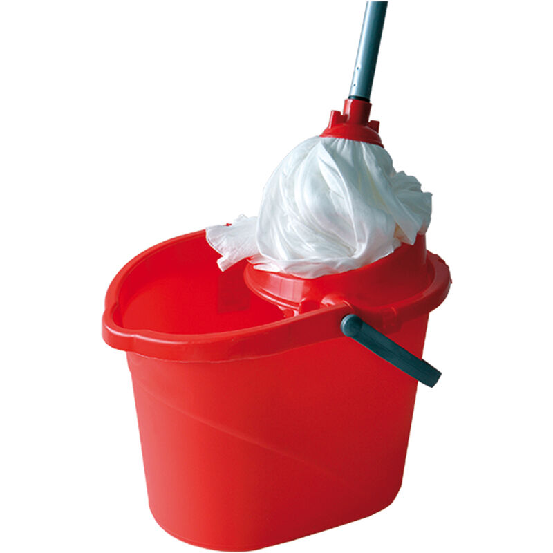 foto del prodotto ecoplast secchio lavapavimenti con strizzatoio 15 litri e manico in alluminio