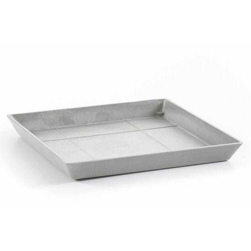 foto del prodotto ecopots sottovaso quadrato rotterdam grigio chiaro 28cm