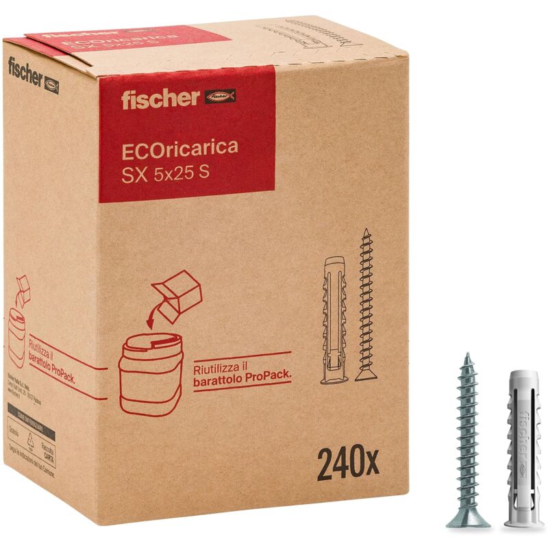 foto del prodotto ecoricarica 240 tasselli sx 5x25 s con vite fischer
