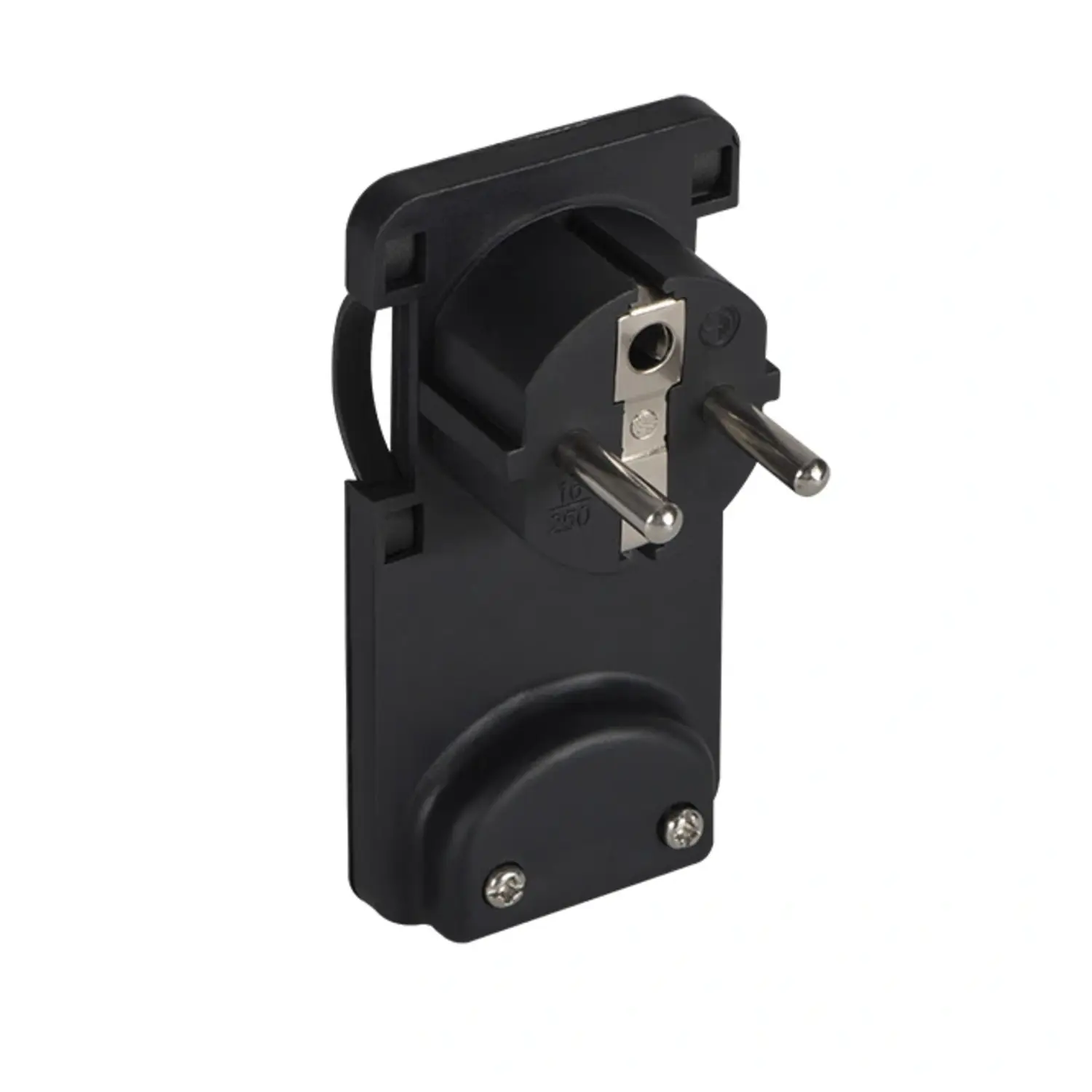 foto del prodotto ecova spina volante elettrica schuko ultra piatta 2p t tedesco nero