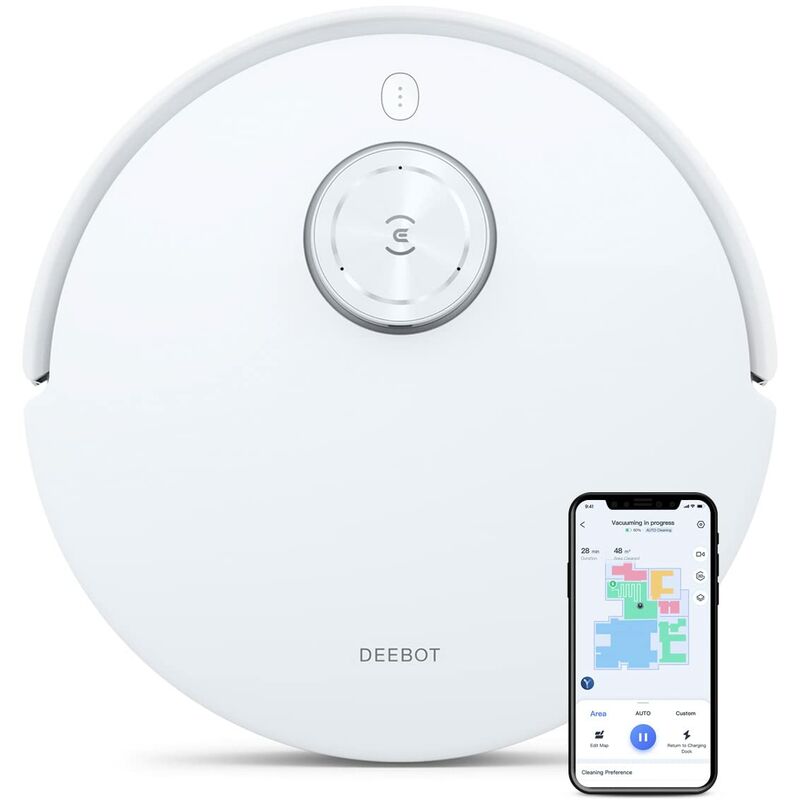 foto del prodotto ecovacs deebot t10, aspirapolvere robot spazzole vibranti ozmo 3.0 , rilevamento degli ostacoli ia aivi 3.0 , mappatura 3d, assistente vocale