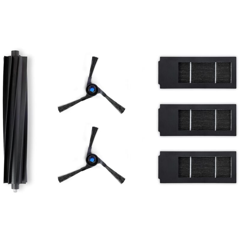 foto del prodotto ecovacs kit di manutenzione, pezzi di ricambio, per deebot x2 omni x2 combo con 1 spazzola principale in gomma, 2 spazzole laterali nere, 3