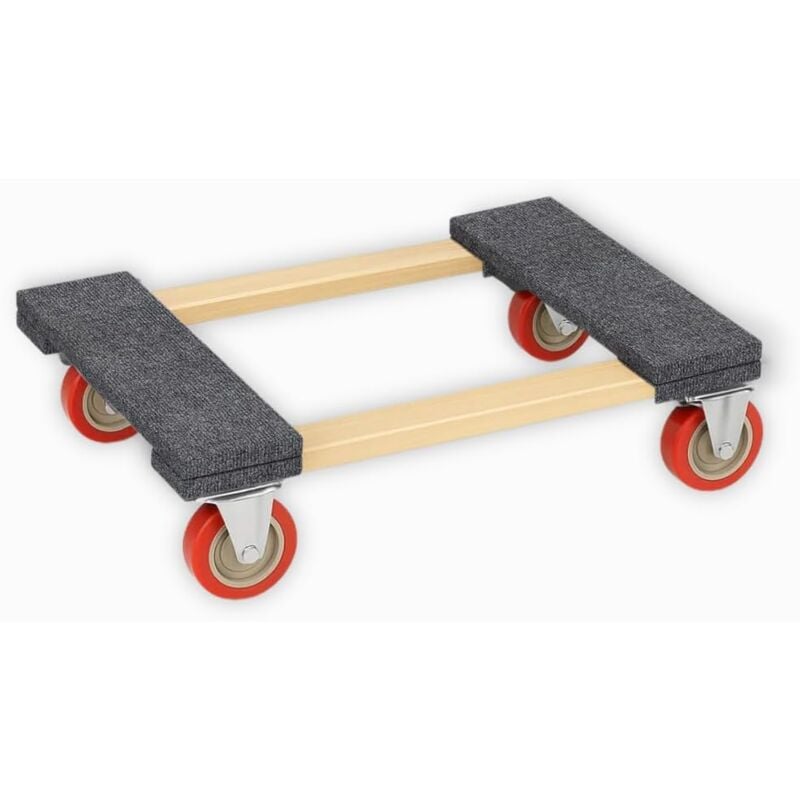 foto del prodotto ecovelo carrello trasporto con ruote 450 kg pianale in legno di acacia 76x46 cm, leggero e resistente, per traslochi, magazzini e consegne