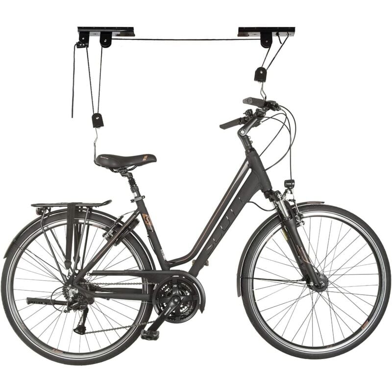 foto del prodotto ecovelo sollevatore a soffitto per bici, canoe e kayak per sollevare pesi fino a 60 kg supporto con gancio e carrucola cykellift bike lift