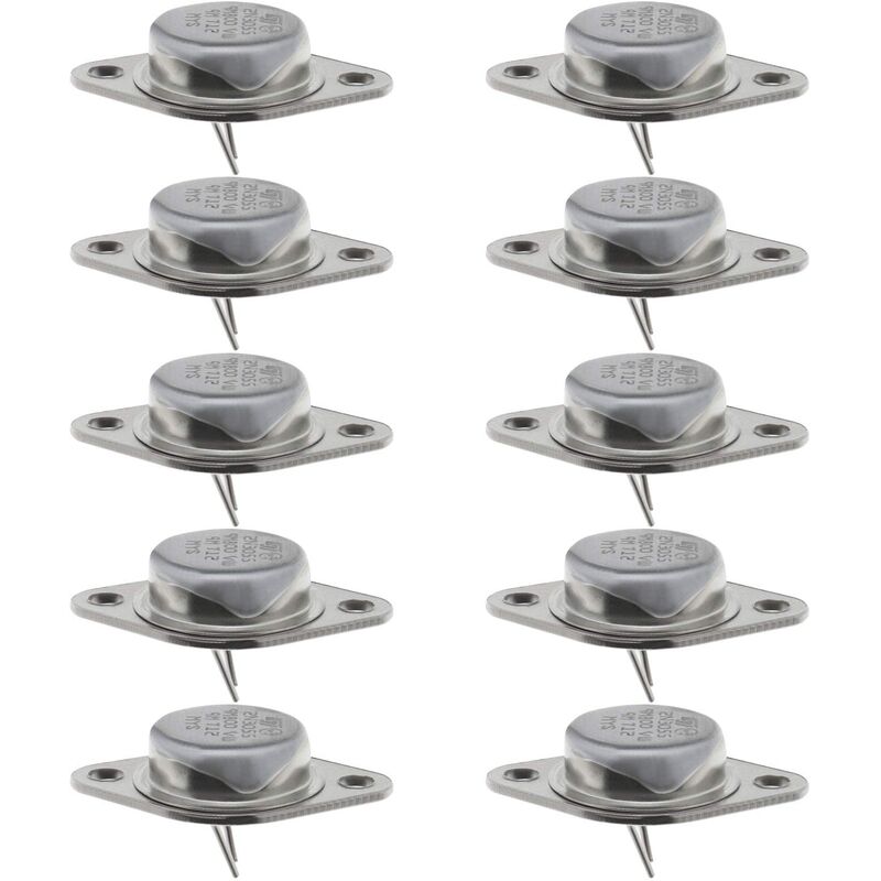 foto del prodotto ecsing 10pcs 2n3055 transistor di potenza npn 15a 100v 115w transistor ad alta potenza npn 2n3055 transistor per circuiti di alimentazione serie e
