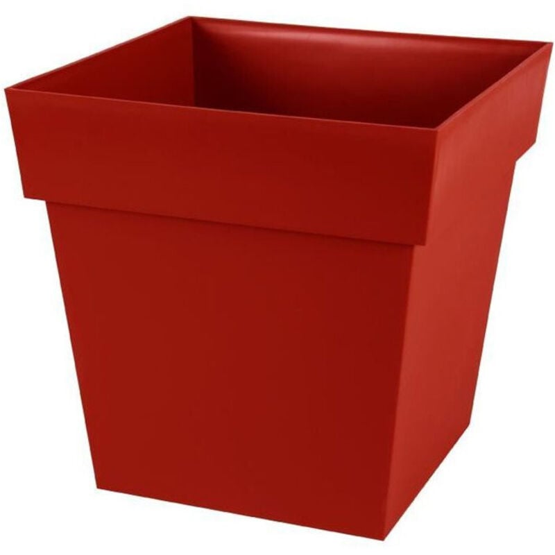 foto del prodotto eda - vaso quadrato toscano - 39 x 39 x h 39 cm - 38 l - rosso rubino