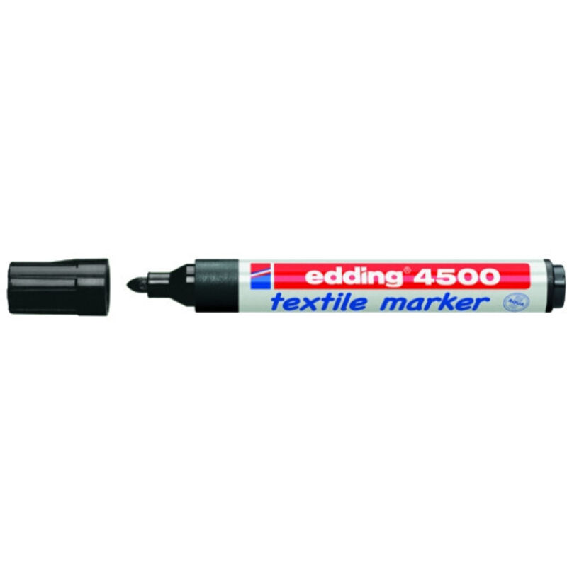 foto del prodotto edding 4500 marcatore per tessuti nero punta fine 2-3 mm