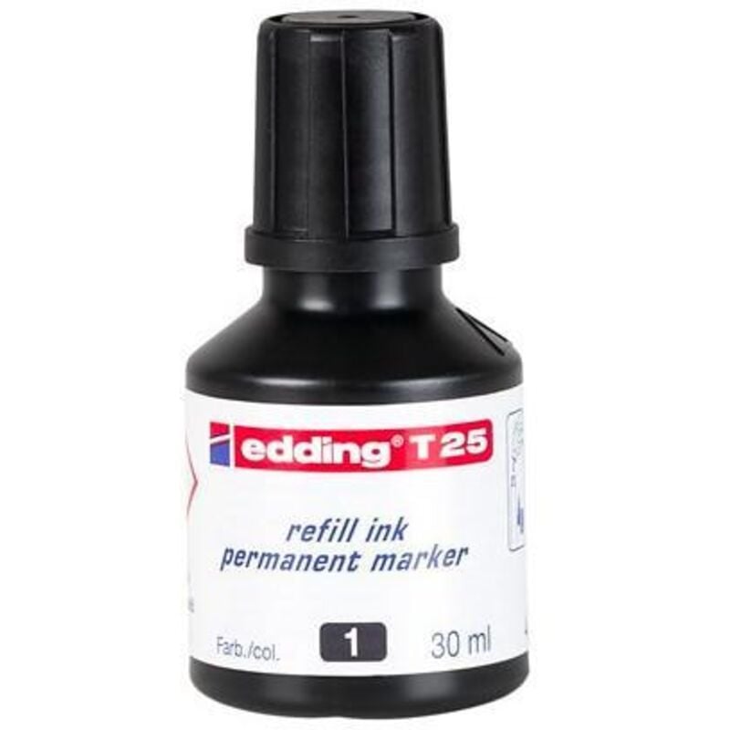 foto del prodotto edding t25 ricarica per evidenziatori nero 30 ml 1 pz