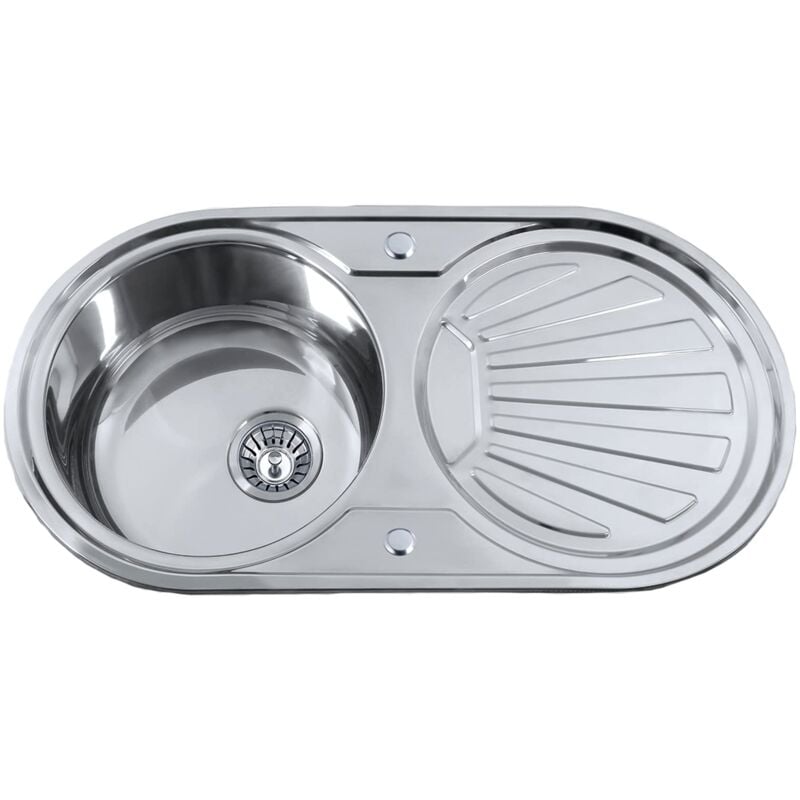 foto del prodotto edesa lavello sopra piano modello k2 se 84 1c1e reversibile lavello da incasso 1 secchio rotondo lavello da cucina con ecurrier con foro per