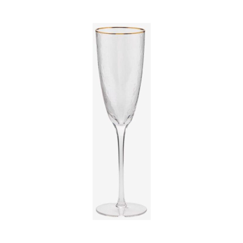 foto del prodotto edg, calice flute in vetro goldrim 7xh26cm, natale, decorazioni casa