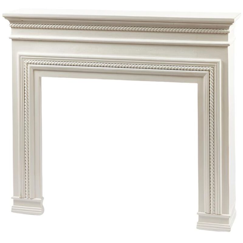 foto del prodotto edg cornice decorativa color bianca per camino di h.102 cm per il natale