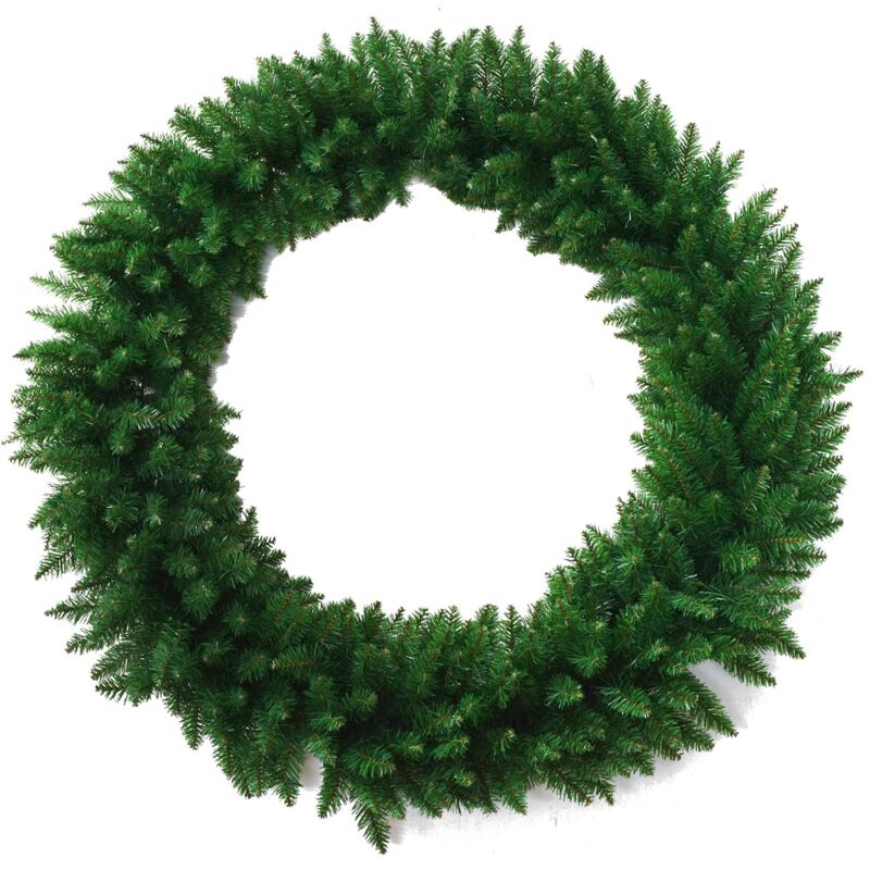 foto del prodotto edg ghirlanda tonda in pvc effetto aghi di pino corona natalizia, dietro porta natalizio 40 cm