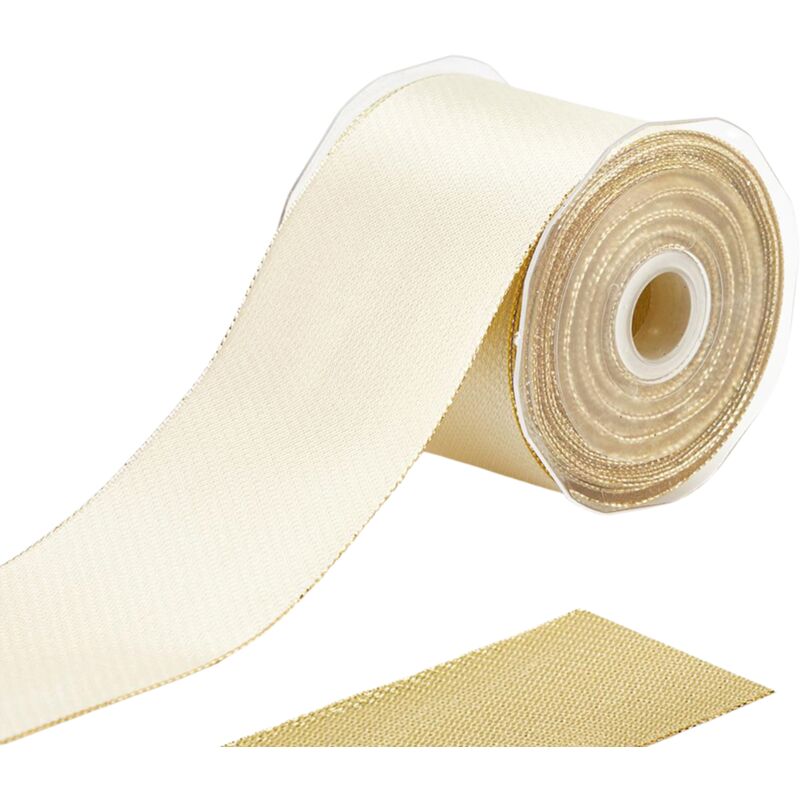 foto del prodotto edg nastro classico bicolor retro oro 60 mm x 10 mt per decorazioni e confezioni natalizie champagne oro
