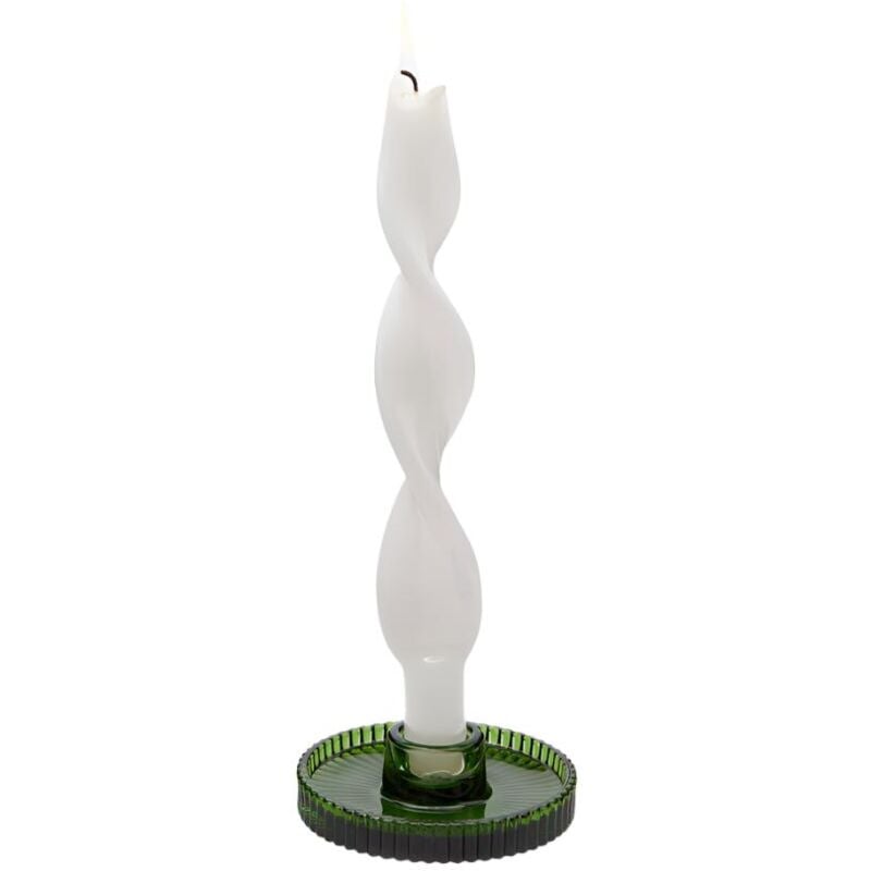 foto del prodotto edg porta candela bianco disco righe di h 2.8 cm per decorazioni natalizie rosso