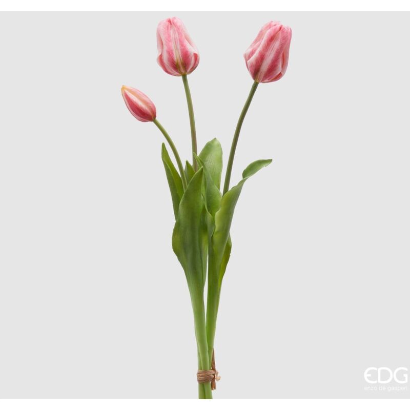 foto del prodotto edg ramo singolo con foglie tulipano rosa h73