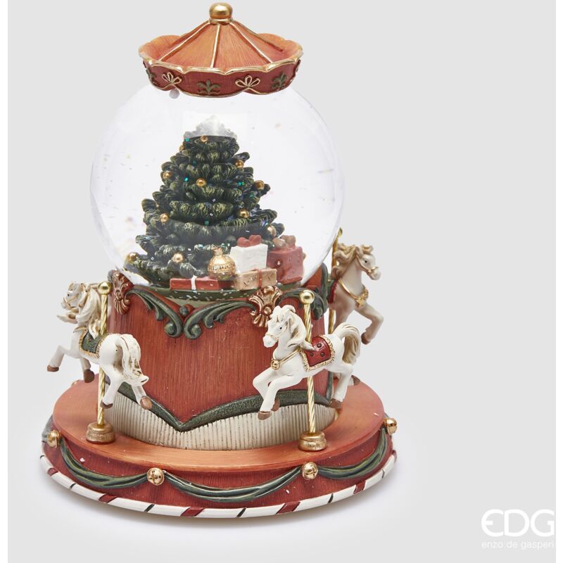 foto del prodotto edg sferacqua pino con carosello led h.19 d.10 musica movimento led c4