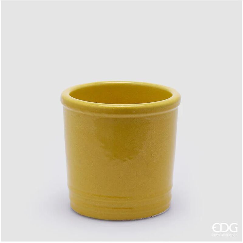 foto del prodotto edg, vaso glaze cilindro in ceramic, giallo, vasi fioriere