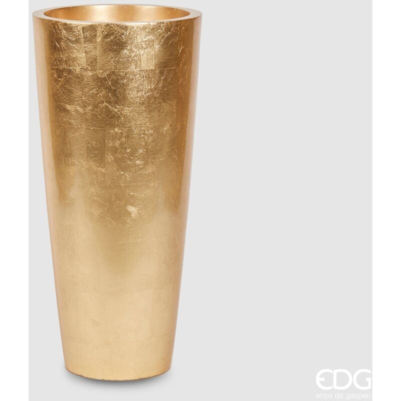 foto del prodotto edg vaso vetroresina rotondo bombato h 100 gold