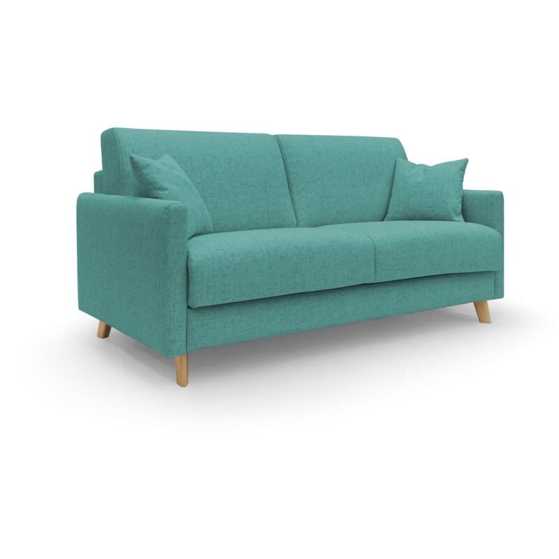 foto del prodotto edgar divano letto matrimoniale in tessuto felis impermeabile t03 160 cm mat. 120x197 verde acqua