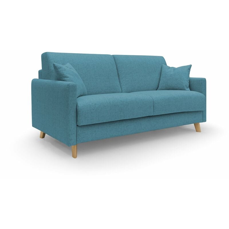 foto del prodotto edgar divano letto matrimoniale in tessuto felis impermeabile t03 200 cm mat. 160x197 azzurro