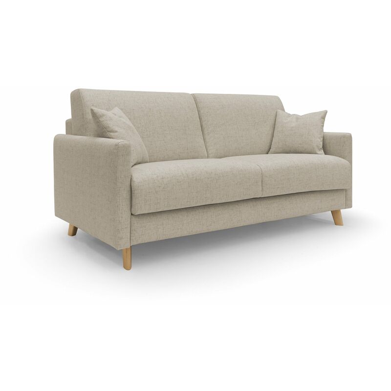 foto del prodotto edgar divano letto matrimoniale in tessuto felis impermeabile t03 200 cm mat. 160x197 beige