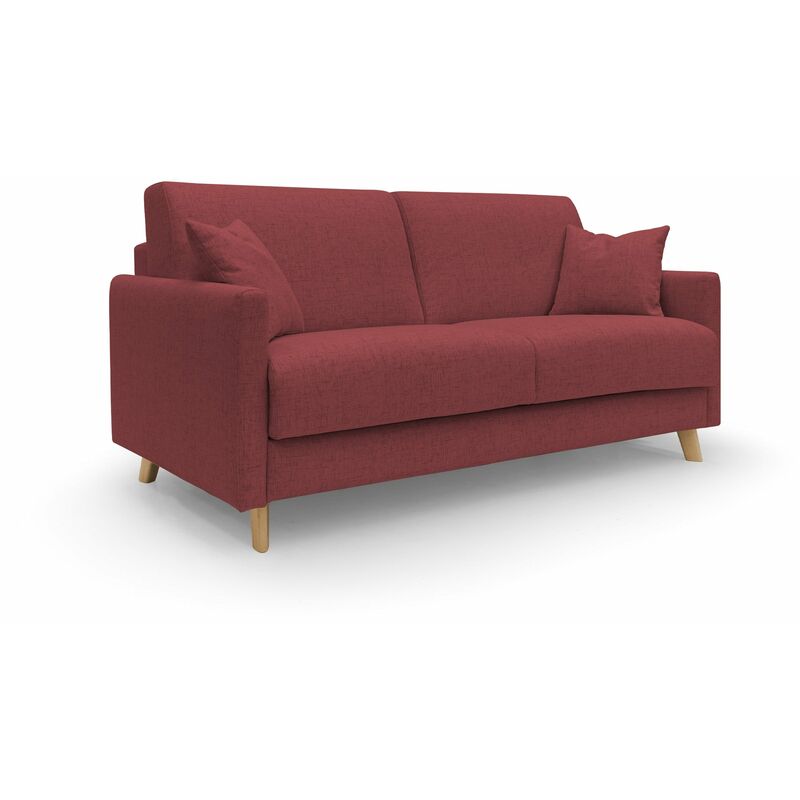 foto del prodotto edgar divano letto matrimoniale in tessuto felis impermeabile t03 200 cm mat. 160x197 rosso