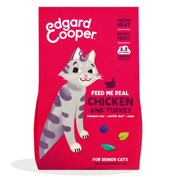 foto del prodotto edgard cooper cat senior grain free pollo e tacchino 2kg 1 ordine scegli lo sconto bzr5 bzr20 200 punti fedelt 